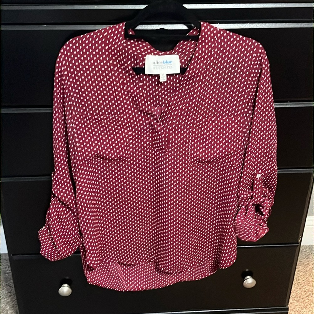 Aliceblue deep red/maroon blouse